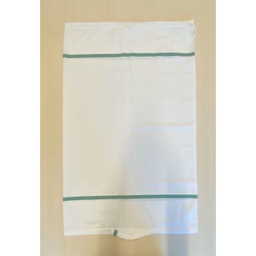 sac à linge pour transport, type M, fermé / 12 kg - blanc avec des rayures vert - SALE