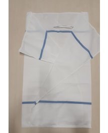 sac à linge pour transport, type M, ouvert / 12 kg - blanc avec des rayures bleu - SALE