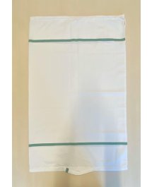 sac à linge pour transport, type M, fermé / 12 kg - blanc avec des rayures vert - SALE