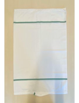 sac à linge pour transport, type M, fermé / 12 kg - blanc avec des rayures vert - SALE